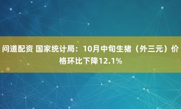 问道配资 国家统计局：10月中旬生猪（外三元）价格环比下降12.1%