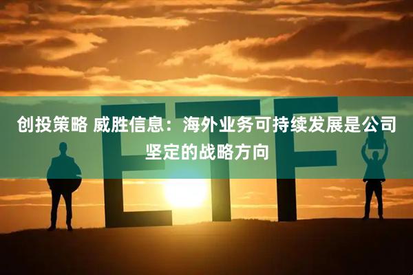创投策略 威胜信息：海外业务可持续发展是公司坚定的战略方向